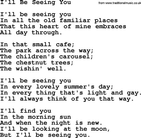 lyrics to i'll be seeing you|lyrics i'll be seeing you in old familiar.